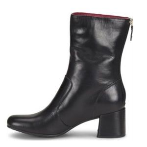 New! ONO Florence Ankle Boot 9 Leather Black Block Heel Mid Calf 9M
